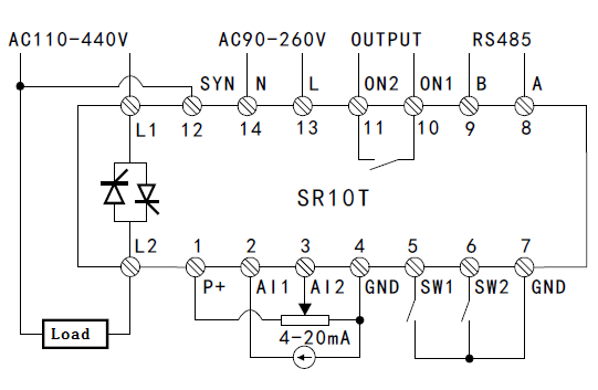 comunicación de Modbus de la carga de resistencia de la inducción del regulador del poder del tiristor 150A